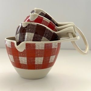 Threshold Buffalo Plaid Fall Measuring Cups - Set of 4 - NWOT
